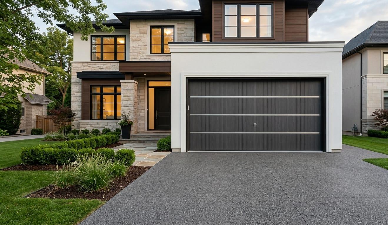 Garage door technician team at work